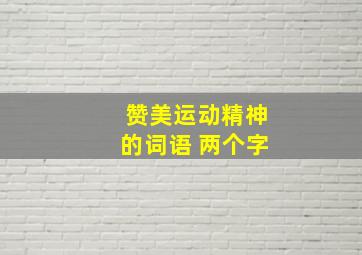 赞美运动精神的词语 两个字